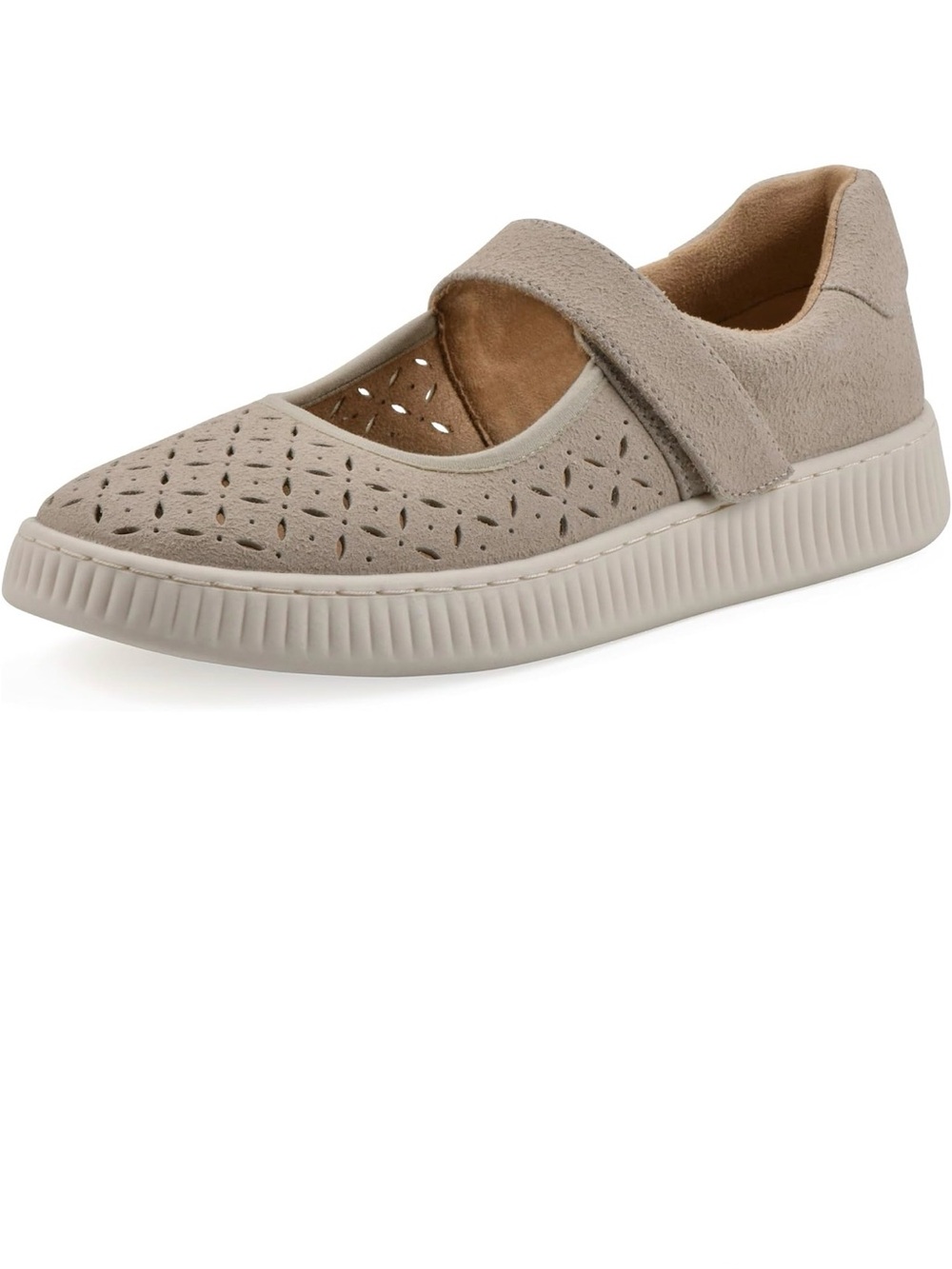 White Mountain Ivory Tan Mary Jane Sneakers Shoes 7.5 W37202 Worn Once